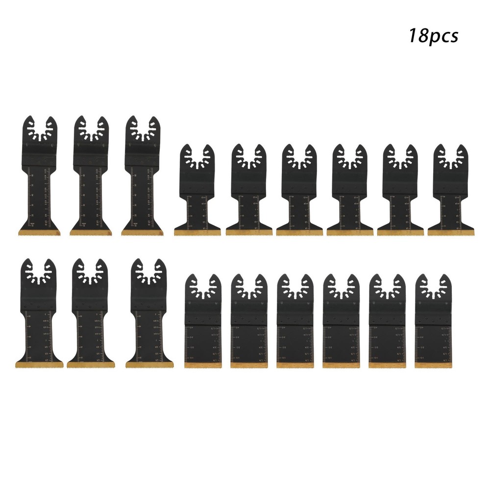 18 Pieces Titanium Oscillating Multitool Saw Blades Metal Cutting Blades Kit