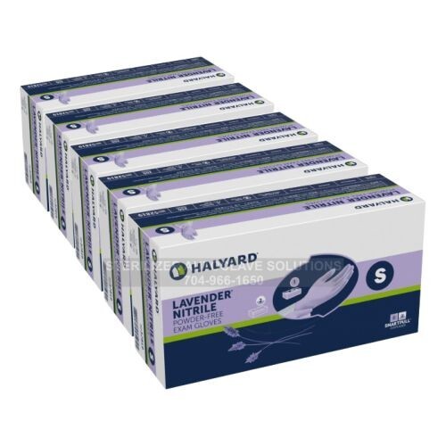 1/2 Case of 1250 SMALL Halyard Lavender Nitrile Exam Gloves 52817