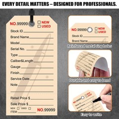 100 PCS Gun ID Tags Rifle Identification Tags with 100 Adjustable Wire Ties N…