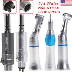NSK STYLE Dental LOW SPEED Contra Angle Straight Air Motor Handpiece 2/4HOLE ns