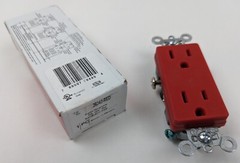 Pass & Seymour Legrand 26242-RED Duplex Receptacle Red 15amp 125V Spec Grade NEW
