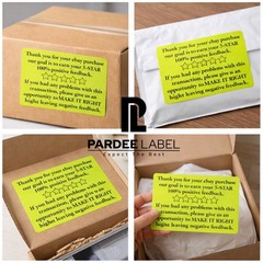 Thank You For Your eBay Purchase Stickers Neon Yellow 2” x 3” 250 Labels Roll