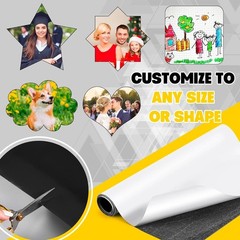 Blank White Surface Magnet Sheets 36 Inch x 5 Feet, 30 Mil Magnetic Roll Prin…
