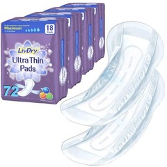LivDry Ultra Thin Incontinence Pads Women Leak Protection Odor Control Extra Abs