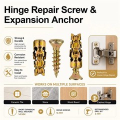 500 PCS Hinge Repair Screw & Expansion Anchor – 6×14mm Short Expansion Screw Set