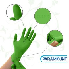 6MIL INDUSTRIAL DISPOSABLE NITRILE GLOVES, GREEN, POWDER FREE MEDIUM 1000 PCS