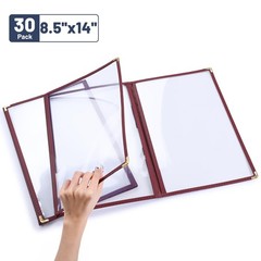 WeChef 30pcs Menu Cover 8.5×14 Triple Fold 6 View Double Stitch Restaurant Cafe