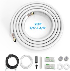 ROVSUN 25 Ft Mini Split Installation Kit 1/4 3/8 Copper PipeswithInsulationforAC