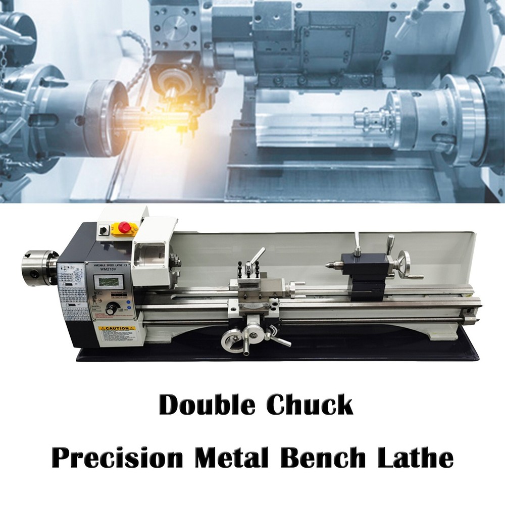 WM210V Precision Metal Bench Lathe Double Chuck Inch Thread Brushless Motor
