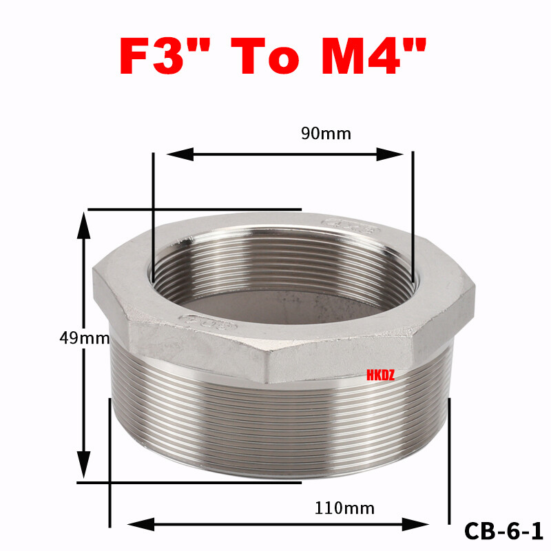 Stainless Steel 304 Female to Male BSP Threaded Fitting Reducing Bushes Adaptors