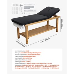 Uimoso Wooden Medical Exam Table with Adjustable Backrest for Clinical Use