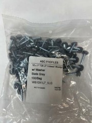 100x #10 x 1″ Torx Steel to Wood Barn Metal Building Screw & Washer – Slate Gray