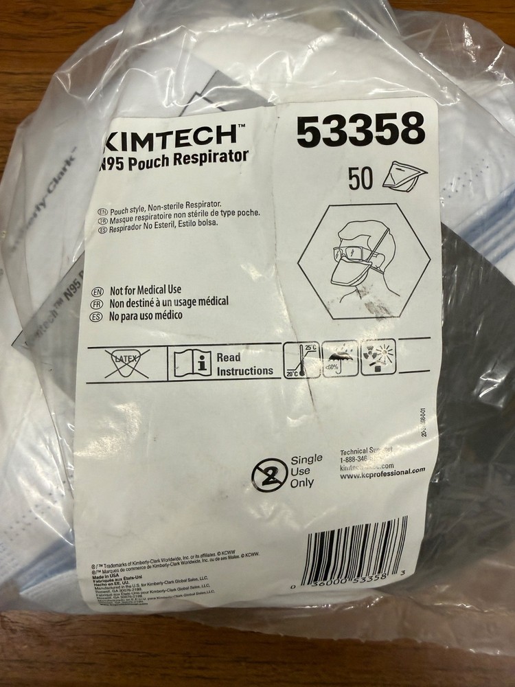 Kimberly-Clark Professional N95 Pouch Respirator (53358) NIOSH-Approved 50/bag