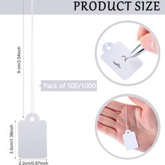 500/1000pcs White Marking Tags Pricing Display Tags Writable Label Hang Tag