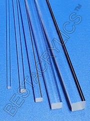 2 Pcs 1/2” x 1/2″ x 18” LONG SQUARE CLEAR ACRYLIC PLEXIGLASS LUCITE ROD .50 INCH