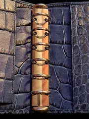 Filofax Pocket Classic Croc Organiser Planner Diary Indigo Leather w 2026 Refill