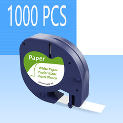 1000PCS LT-100H Dymo LetraTag Refill 91330 12mm White Paper Label Tape