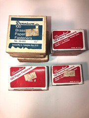 7 Boxes Of 100 Brass Paper Fateners Dennison Swingline 1/2” 1” 2 1/2” 3 3/4”