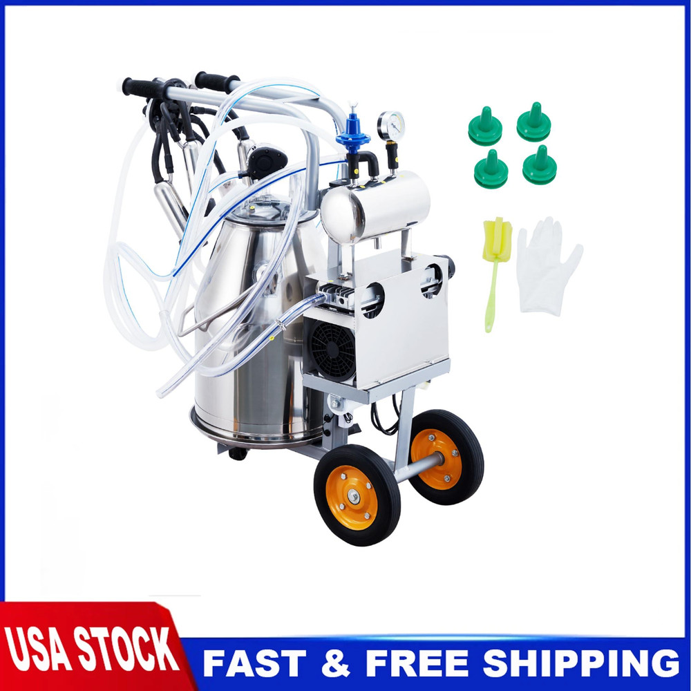Portable Electric Cow Milking Machine Milking Equipment 25L 304 Stainless Steel