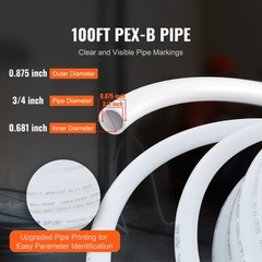 VEVOR 3/4” x 100ft White PEX-B Tubing/Pipe for Potable Water with Pipe Cutter