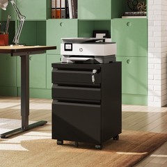 3 Drawer File Cabinet, Metal Filing Cabinet with Lock, Under Desk Cabinet