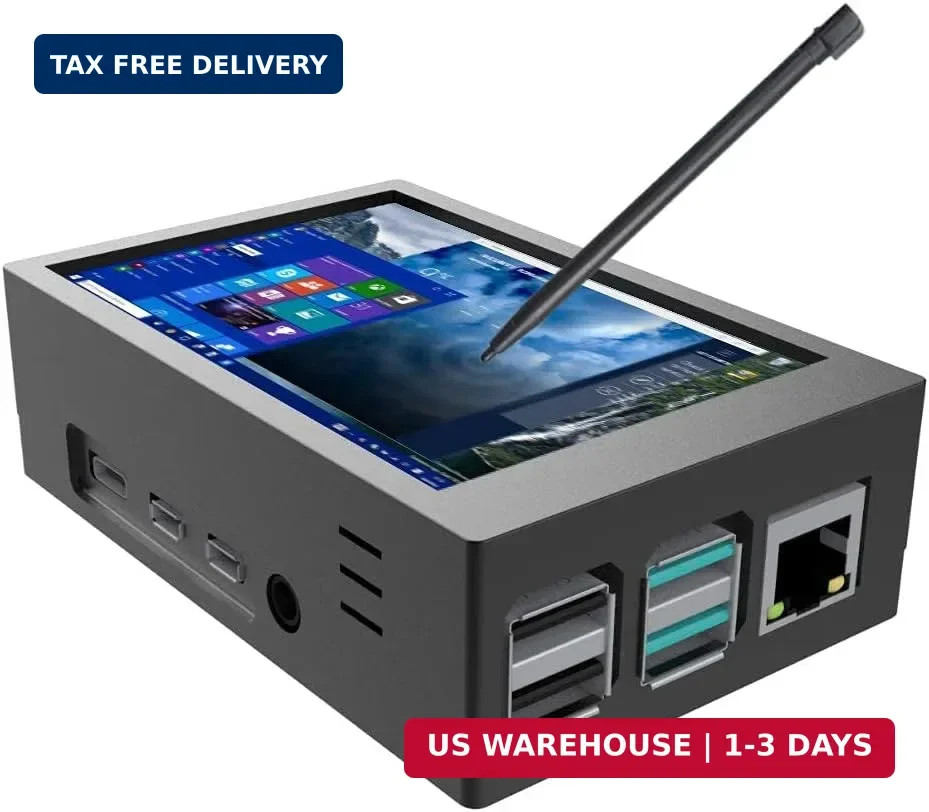 Raspberry Pi 4 3.5″ Touch Screen Kit with Case & Mini Cooling Fan