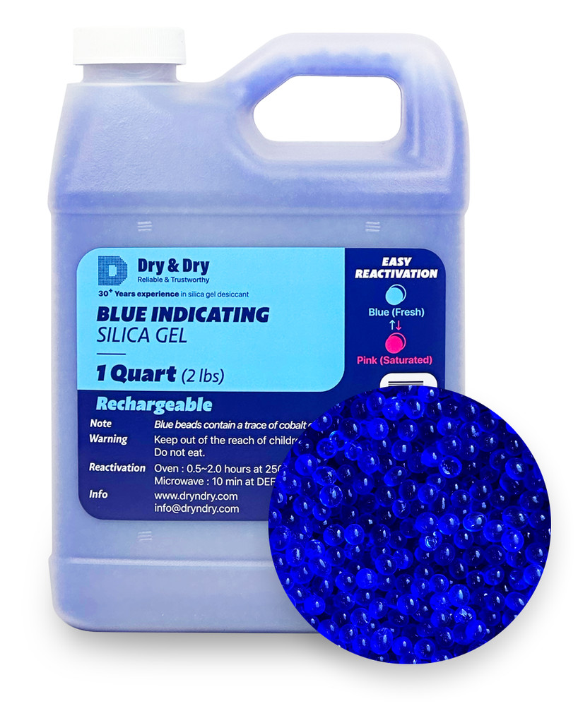 1 Quart Premium Blue Indicating Silica Gel Beads(2 LBS) – Rechargeable