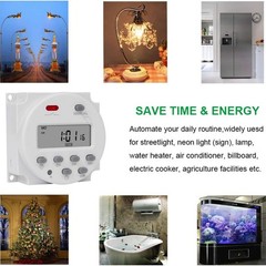 DC 12V Digital LCD Weekly Timer For Programmable Relay Switch 16A 17 On/Off