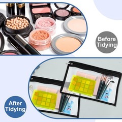 18 Pcs Clear Zipper Pouches, PVC Waterproof Cosmetic Organizer Bags, Document…