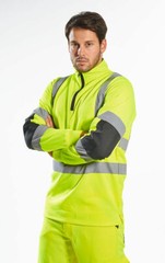 Portwest B308 Xenon Hi-Vis Polycotton Rugby Shirt with Relfective Tape ANSI