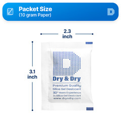 10 gram[500 Pack] “Dry&Dry” Silica Gel Desiccant Packets(Reusable)-FDA Compliant
