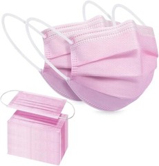 100/50 PCS Pink Protective 3 Layer Face Mask Respirator Disposable Masks BFE98%