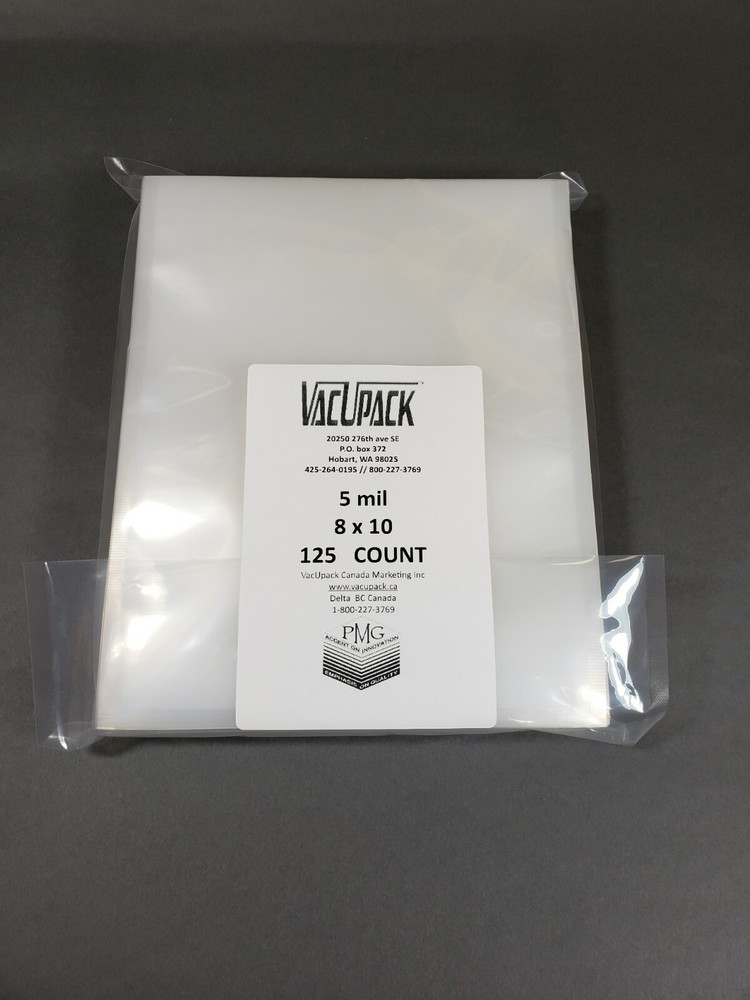 5 Mil 8×10 125ct Flat Commercial Bag Vacuum Sealer VacMaster Food Saver