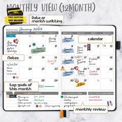 Undated Planner Weekly and Monthly Productivity Daily Planners Agenda Calendar t