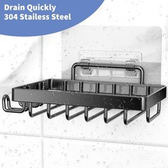 Black Soap Dish, Soap Bar Holder for Shower, No Drilling Bathroom Accessories,
