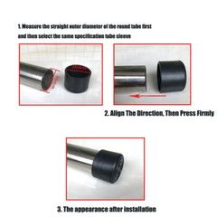 Black Chair Table Feet Stick Pipe Tubing End Cover 6mm~63mm Caps Cap PVC Rubber