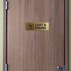Basic Lost And Found Sign Medium Black Wall Door Plaque Business Office