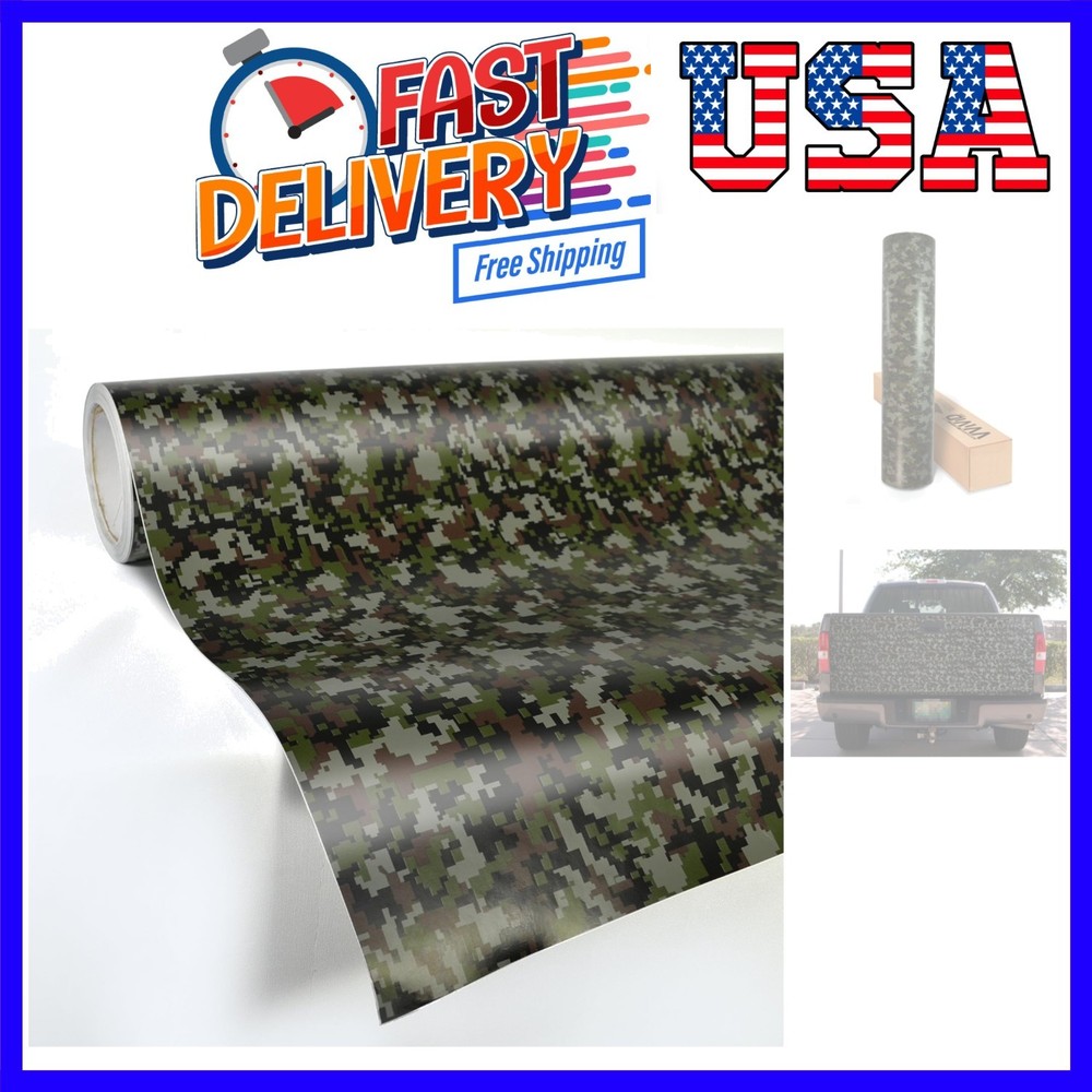 Digital Camouflage Vinyl Wrap Film for DIY No Mess Easy to Install Air-Releas…