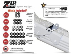 Zip Hinge – 6 Pack 2-6 Pack Set Downspout Gutter Hinge – Fits 2X3 3X4 5 Inch 6