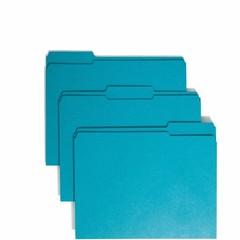 Smead SMD13134 Teal File Folders 1/3 Tab Cut 0.75″ Exp 100/Box