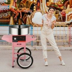 ROVSUN 20″ Commercial Cotton Candy Machine w/Cart Stainless Steel Floss Maker