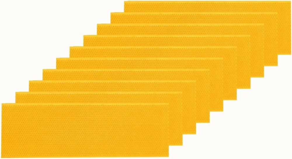 Beehive Foundation, 5-5/8-Inch Medium Beeswax Sheets, 10 Pcs Bee Hive Beeswax Co