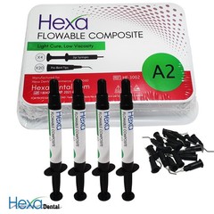 Hexa A2 Flowable Composite Light Cure, Low Viscosity (4 x 2gm Syringes, 20 Tips)