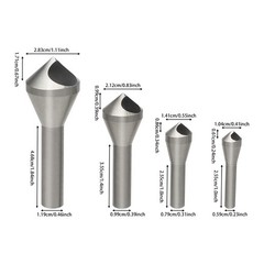 4-piece Countersink Deburring Tool Set, Woodworking Countersink Chamfer Tool