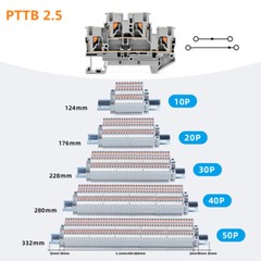 PT 2.5 mm² Screwless Push-in Connectors DIN Rail Terminal Blocks Assembled Kit