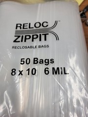 Reloc Zippit Bags 8″x10″ Heavy Duty 6 Mil Thick Reclosable Clr 8 x 10 Bags,100pk