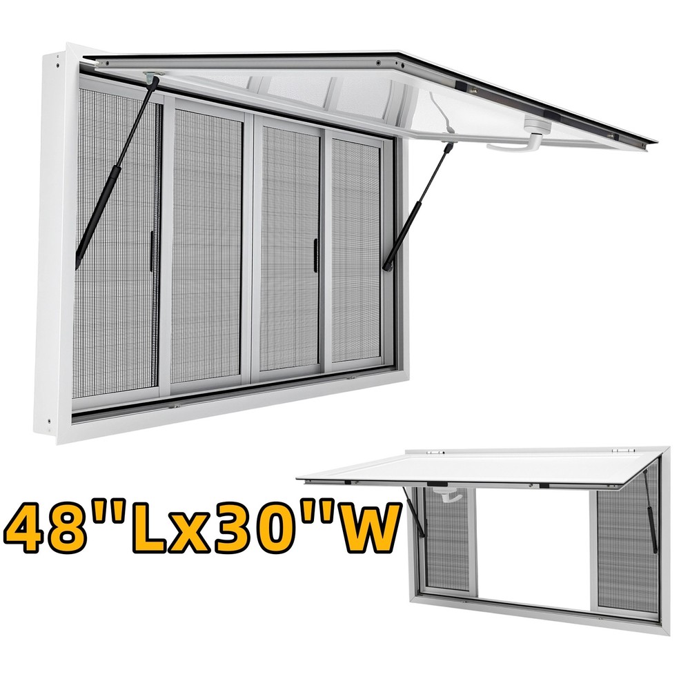 Concession Stand Serving Window Food Truck Service Awning With 4 Screen Windows