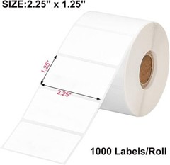 60 Rolls 2.25″x1.25″ Direct Thermal Labels Adhesive Barcode SKU Labels for Zebra