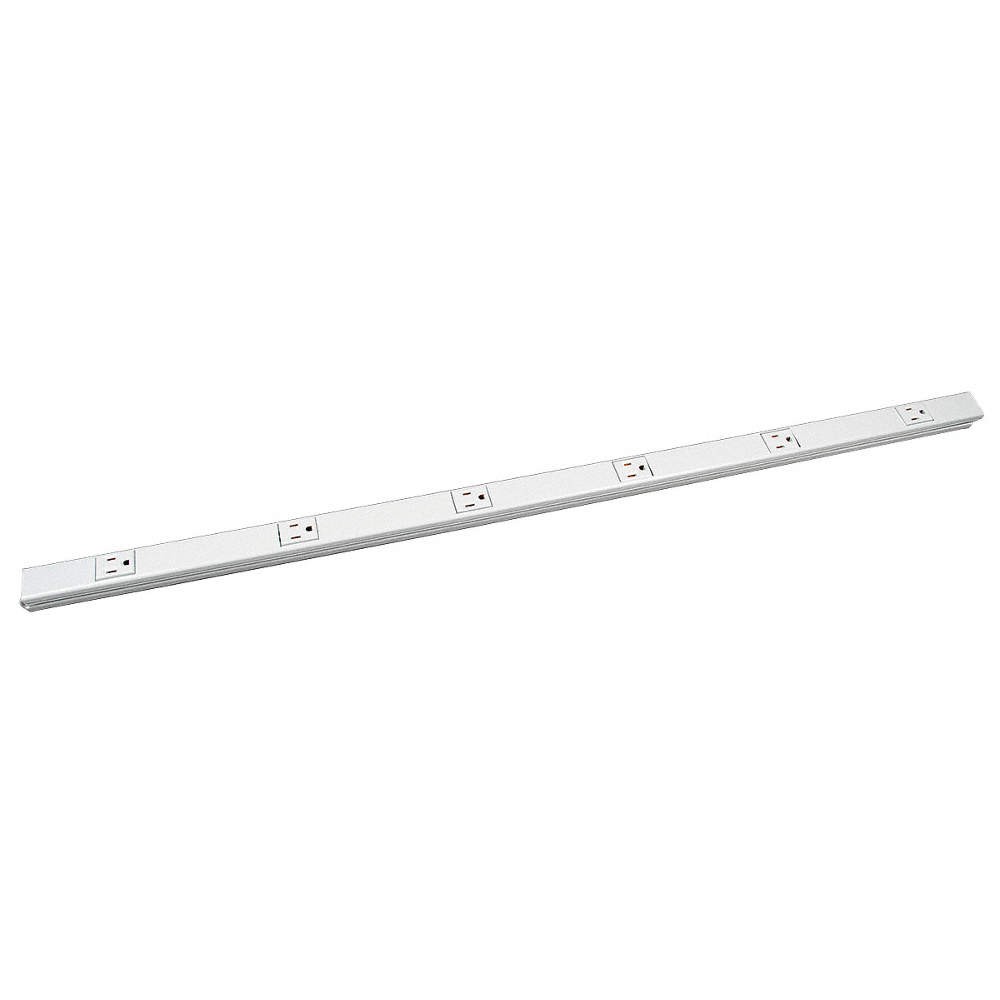 LEGRAND WH20GB512 Prewired Raceway,15A,5 Outlet,White 3KYJ2