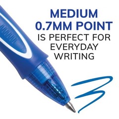 BIC Gelocity Quick Dry Blue Gel Pens, Medium Point 12 Count (Pack of 1),